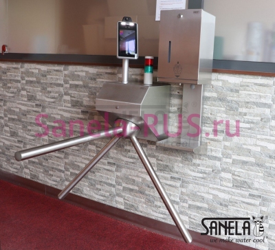 Турникет с термо визуальной камерой и дозатором дезинфекции SLKT 04 арт: 38040 Sanela Чехия (фото, схема)