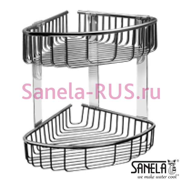 Нержавеющая двойная угловая полка SLZD 28 Нержавеющая двойная угловая полка SLZD 28