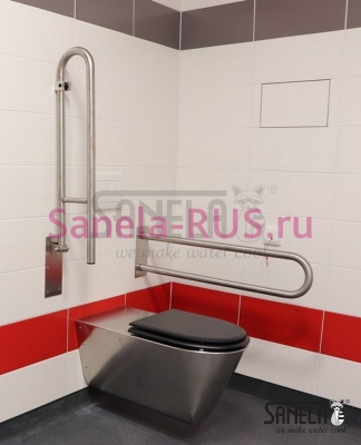 Нержавеющий откидной поручень SLZM 03SX арт: 49036 Sanela Чехия (фото, схема) Нержавеющий откидной поручень SLZM 03SX арт: 49036 Sanela Чехия (фото, схема)