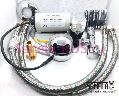 SLP 17AB Комплект для оборудования писсуара DOMINO автоматическим смывом 6В Sanela Чехия (фото, схема)