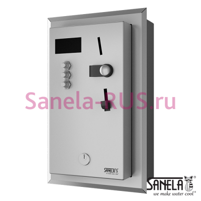 Встроенный монетный и жетонный автомат для 4-12 душей, выбор автоматом SLZA 02NZ арт: 88024 Sanela Чехия (фото, схема)